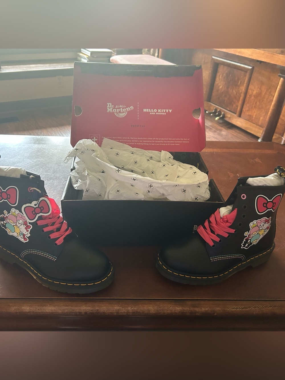 1460 Hello Kitty & Friends x Doc Martens Women's Leather Boots (NIB, Never Worn)